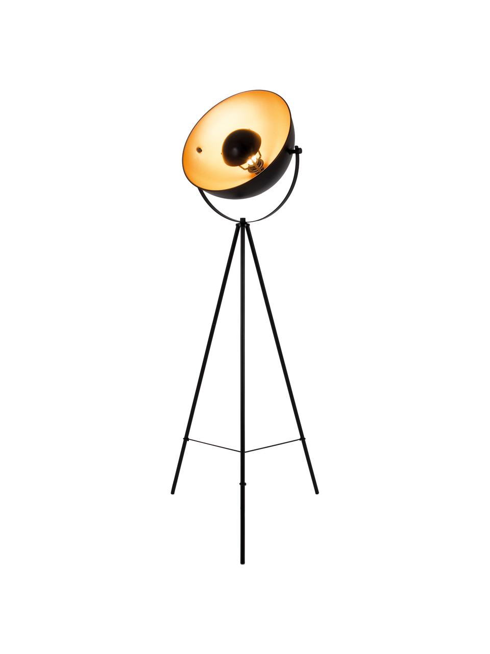 Stojací lampa trojnožka Bernice, Černá, oranžová, V 150 cm