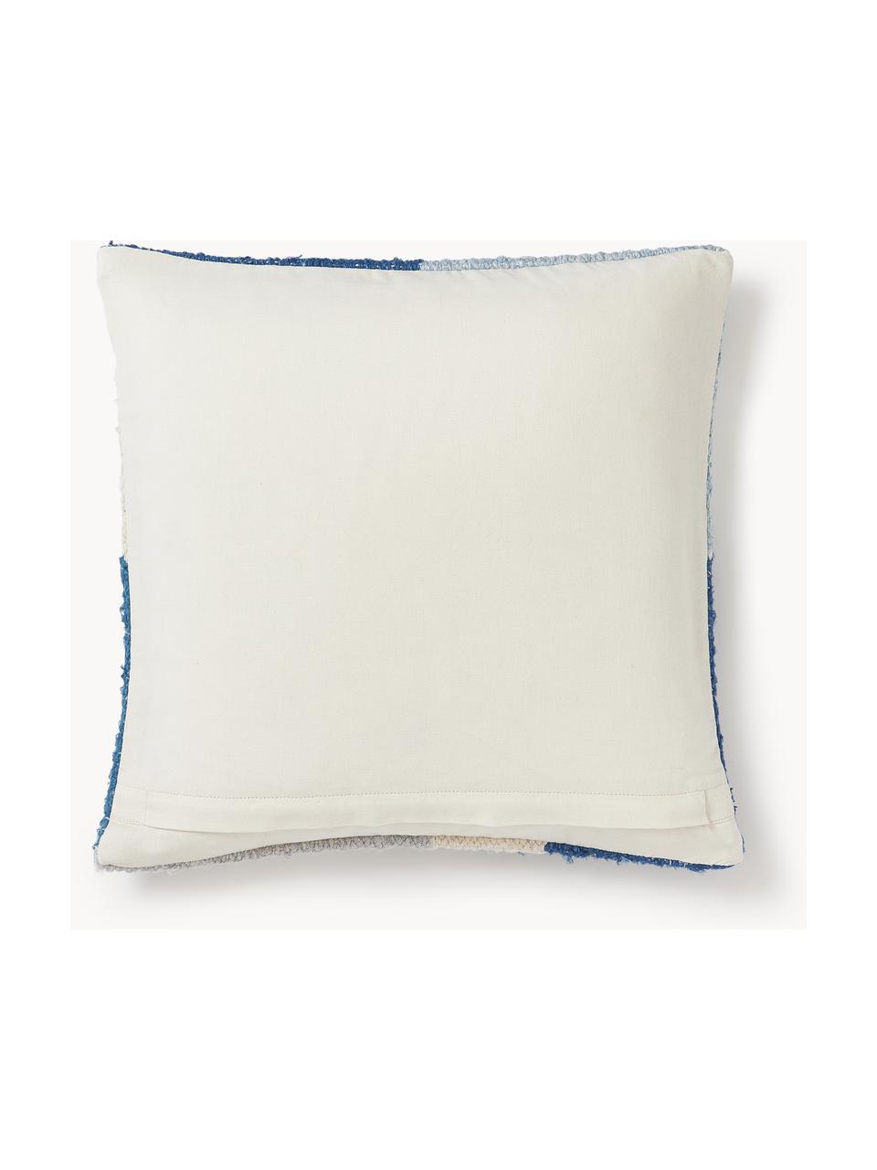 Housse de coussin 45x45 motif abstrait Jasper, Bleu ciel, bleu, blanc cassé, larg. 45 x long. 45 cm