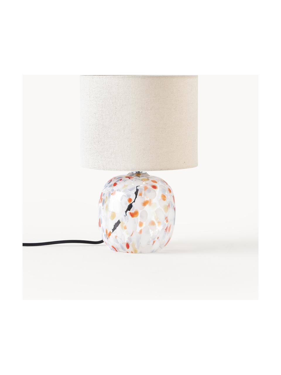 Lampe à poser en verre Bree, Beige clair, transparent, multicolore, Ø 22 x haut. 35 cm