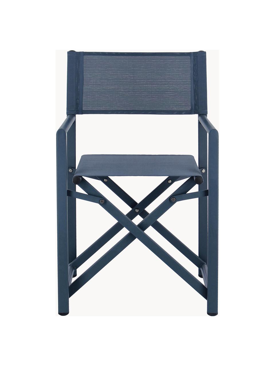 Silla plegable para exterior Taylor, Asiento: plástico (610 g/m²), Estructura: aluminio con pintura en p, Azul oscuro, An 55 x F 45 cm