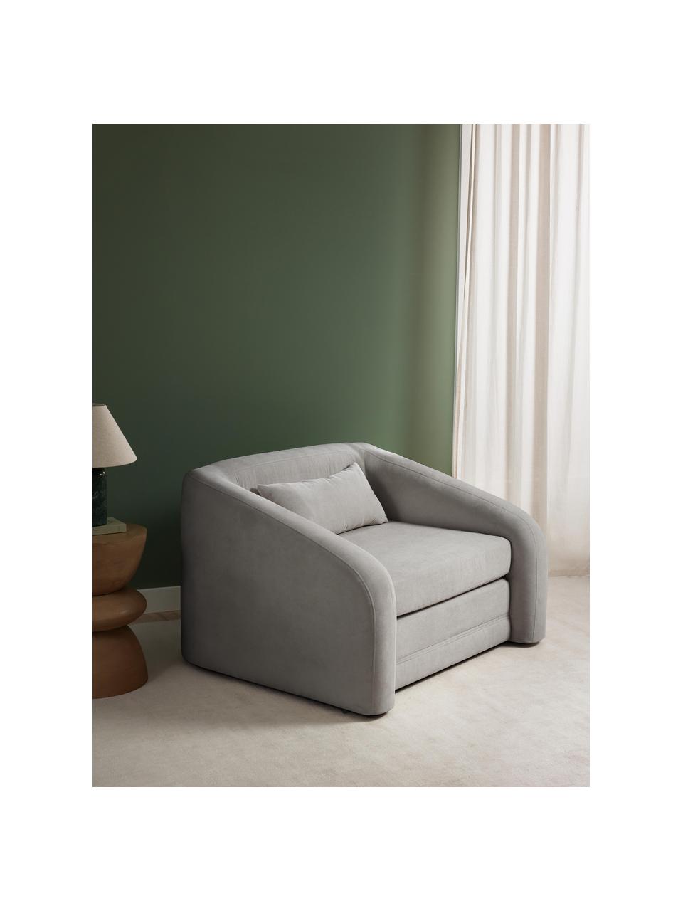 Poltrona letto Eliot, Rivestimento: 88% poliestere, 12% nylon, Gambe: plastica, Tessuto grigio scuro, Larg. 100 x Alt. 70 cm