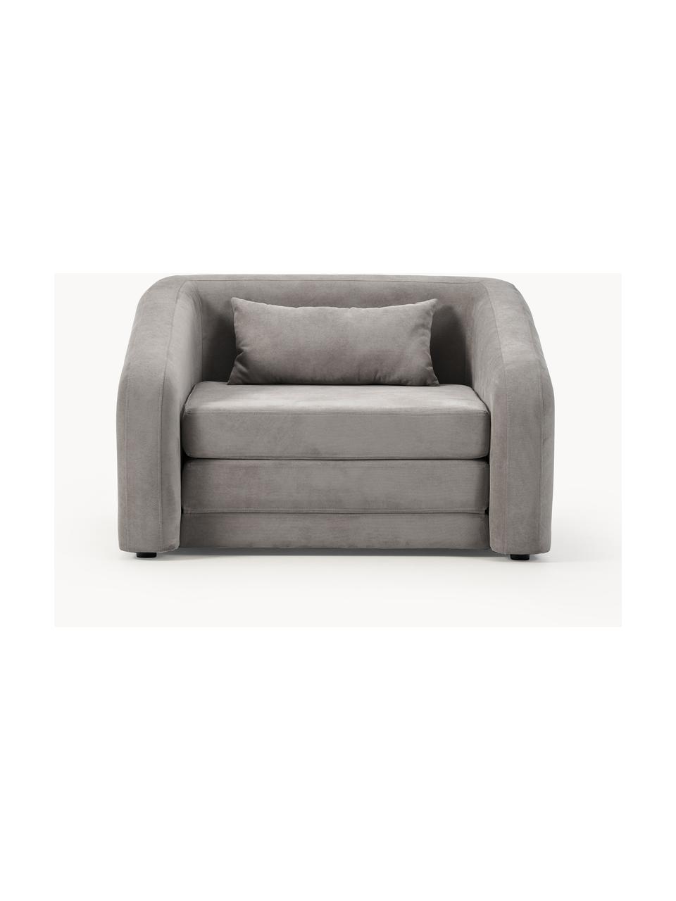 Fauteuil convertible Eliot, Tissu gris foncé, larg. 100 x prof. 94 cm