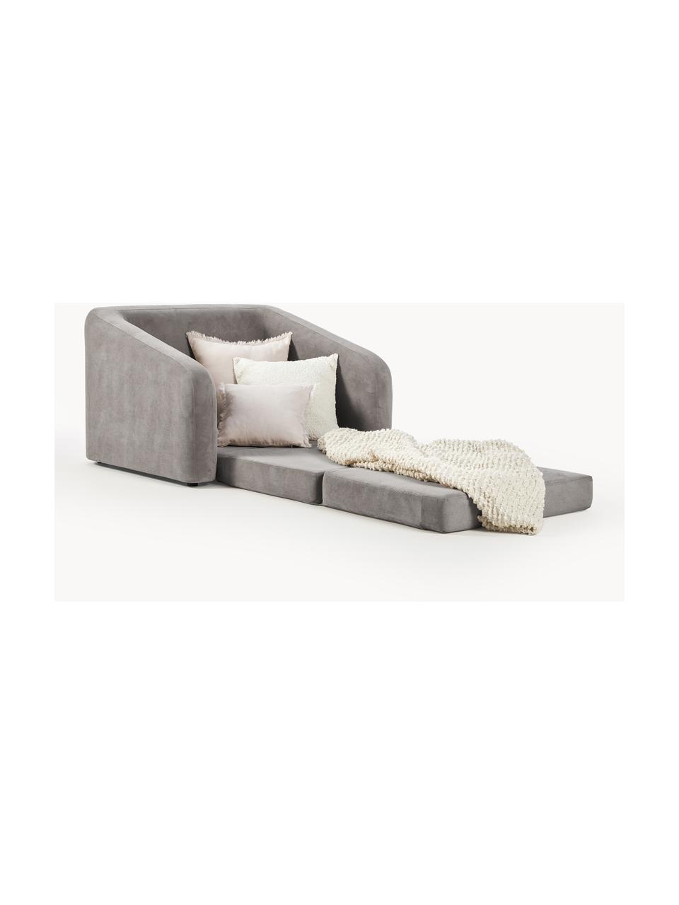 Poltrona letto Eliot, Rivestimento: 88% poliestere, 12% nylon, Gambe: plastica, Tessuto grigio scuro, Larg. 100 x Alt. 70 cm