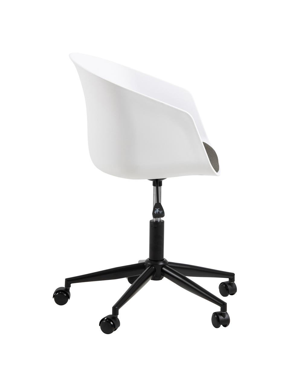 Chaise de bureau à hauteur ajustable Moon, Blanc, gris foncé, noir, larg. 65 x prof. 65 cm