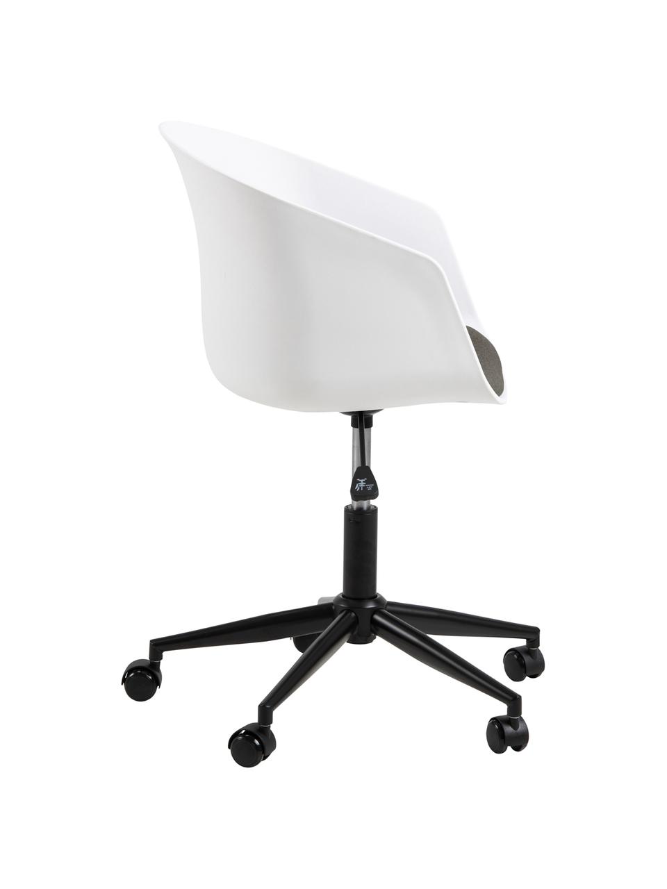 Výškově nastavitelná otočná kancelářská židle Moon, Bílá, tmavě šedá, černá, Š 65 cm, H 65 cm