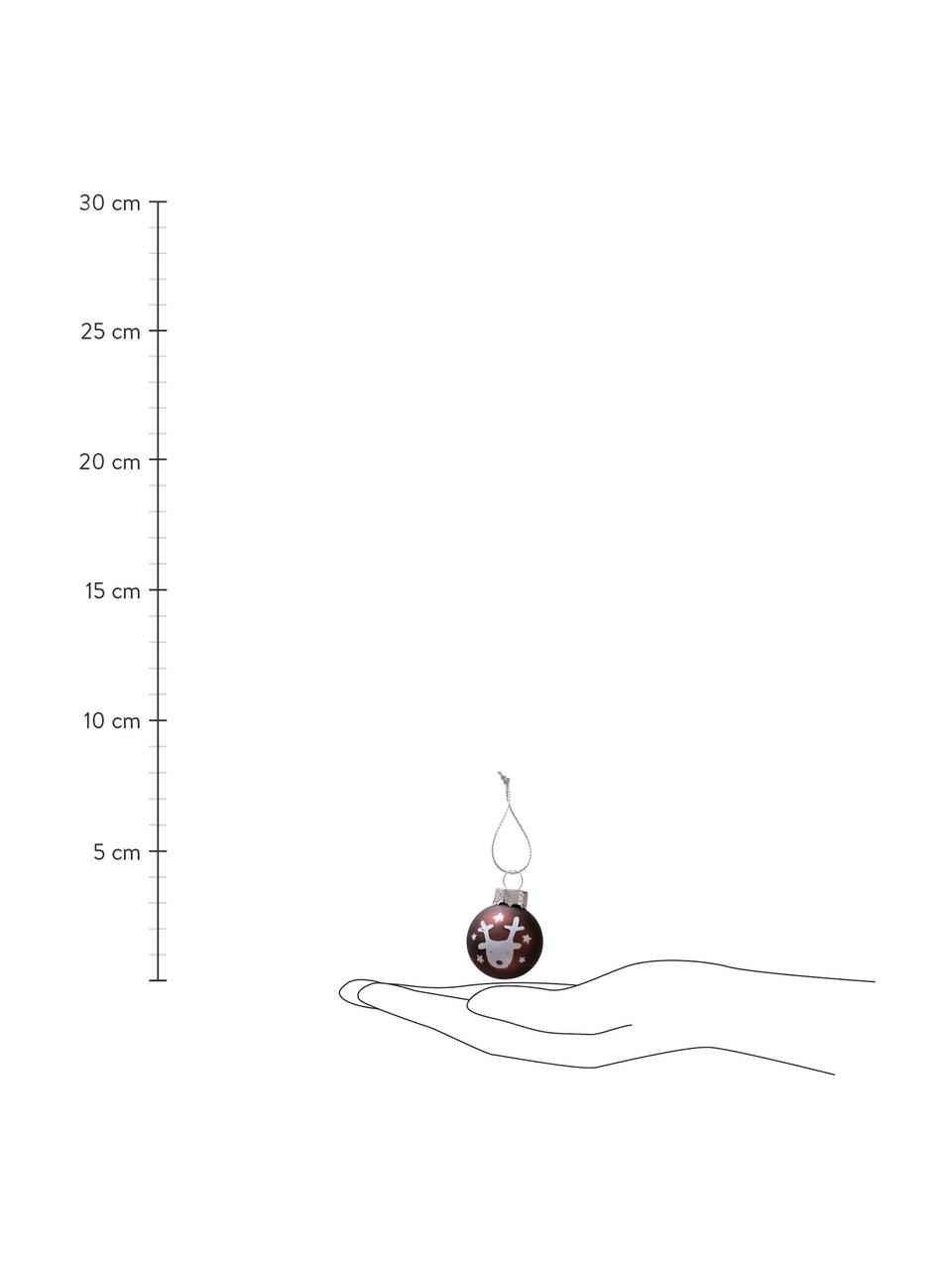 Sada ručně vyrobených vánočních ozdob Oh Dear, 12 dílů, Hnědá, bílá, stříbrná, Ø 3 cm, V 3 cm