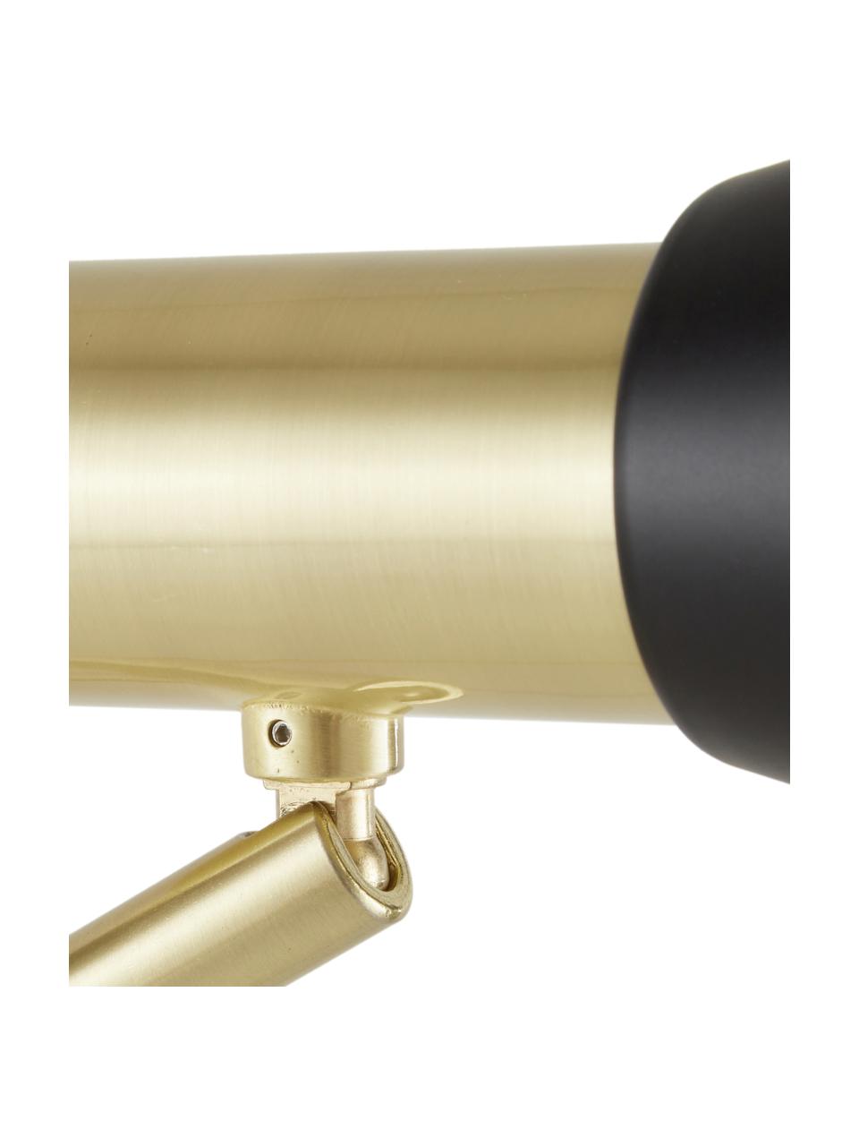 Schreibtischlampe Sia aus Metall, Lampenschirm: Metall, pulverbeschichtet, Schwarz, Messingfarben, Ø 13 x H 63 cm