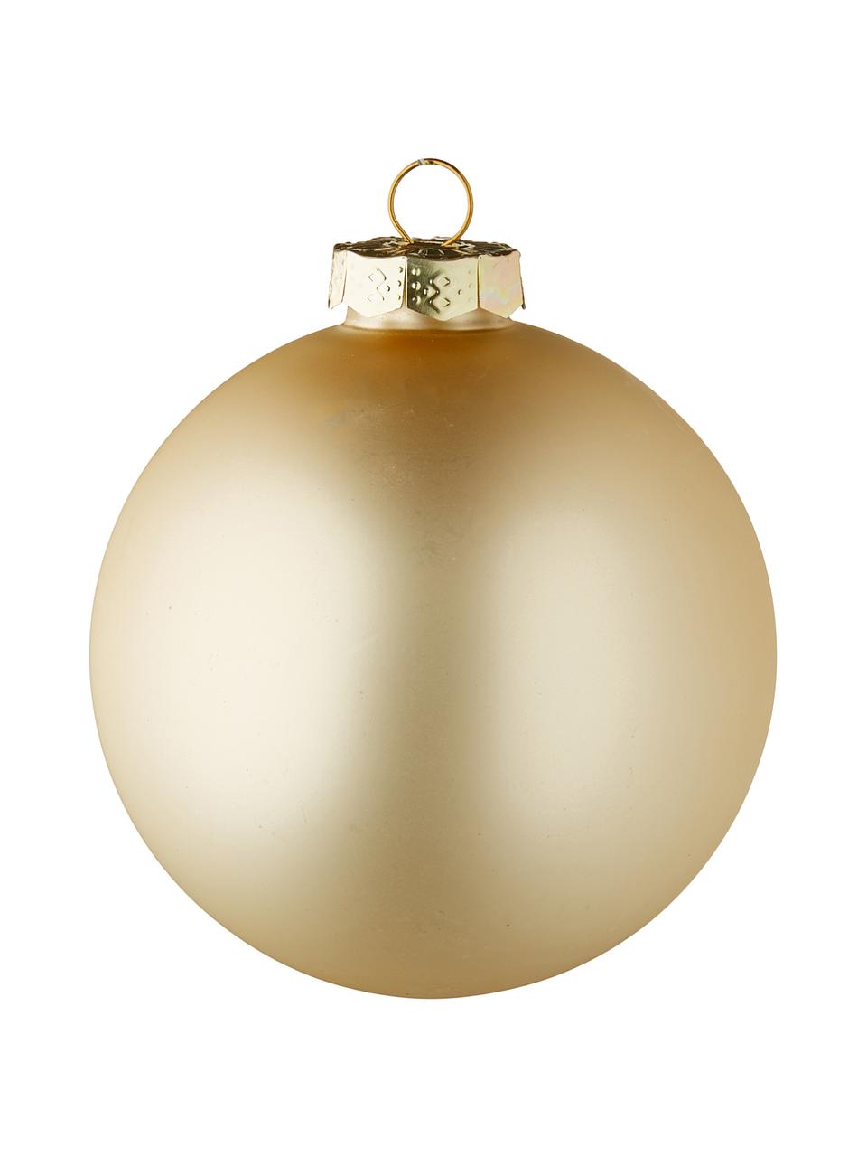 Weihnachtskugel-Set Lorene, 6 tlg., Champagnerfarben, matt und glänzend, Ø 8 cm