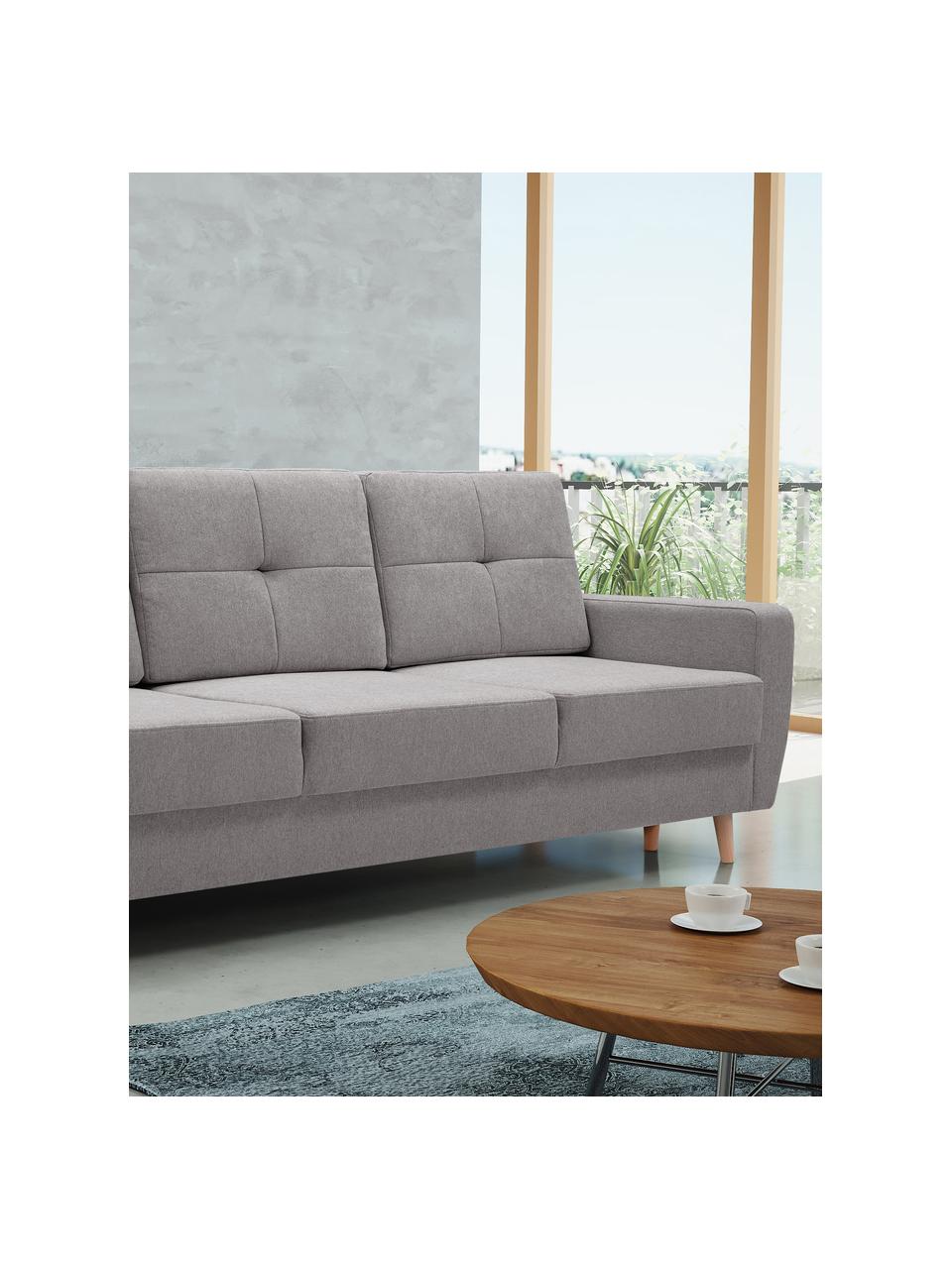 Sofa z funkcją spania i miejscem do przechowywania Bueno (3-osobowa), Tapicerka: 100% poliester, Szary, S 231 x G 92 cm