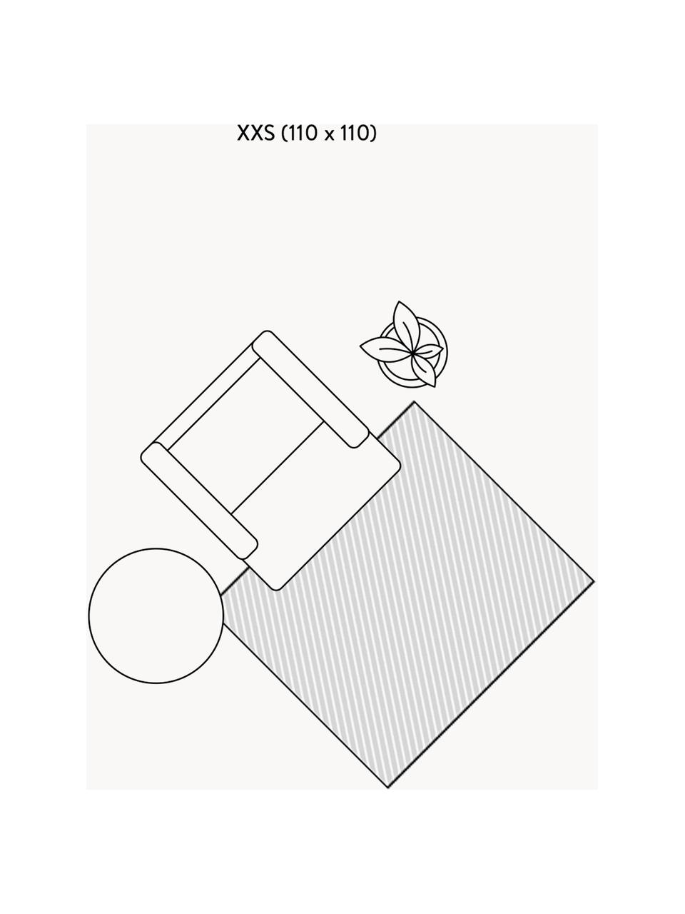 Kinderteppich Memmo mit buntem Alphabetdruck, Baumwolle, Hellbeige, Bunt, B 110 x L 110 cm (Größe S)