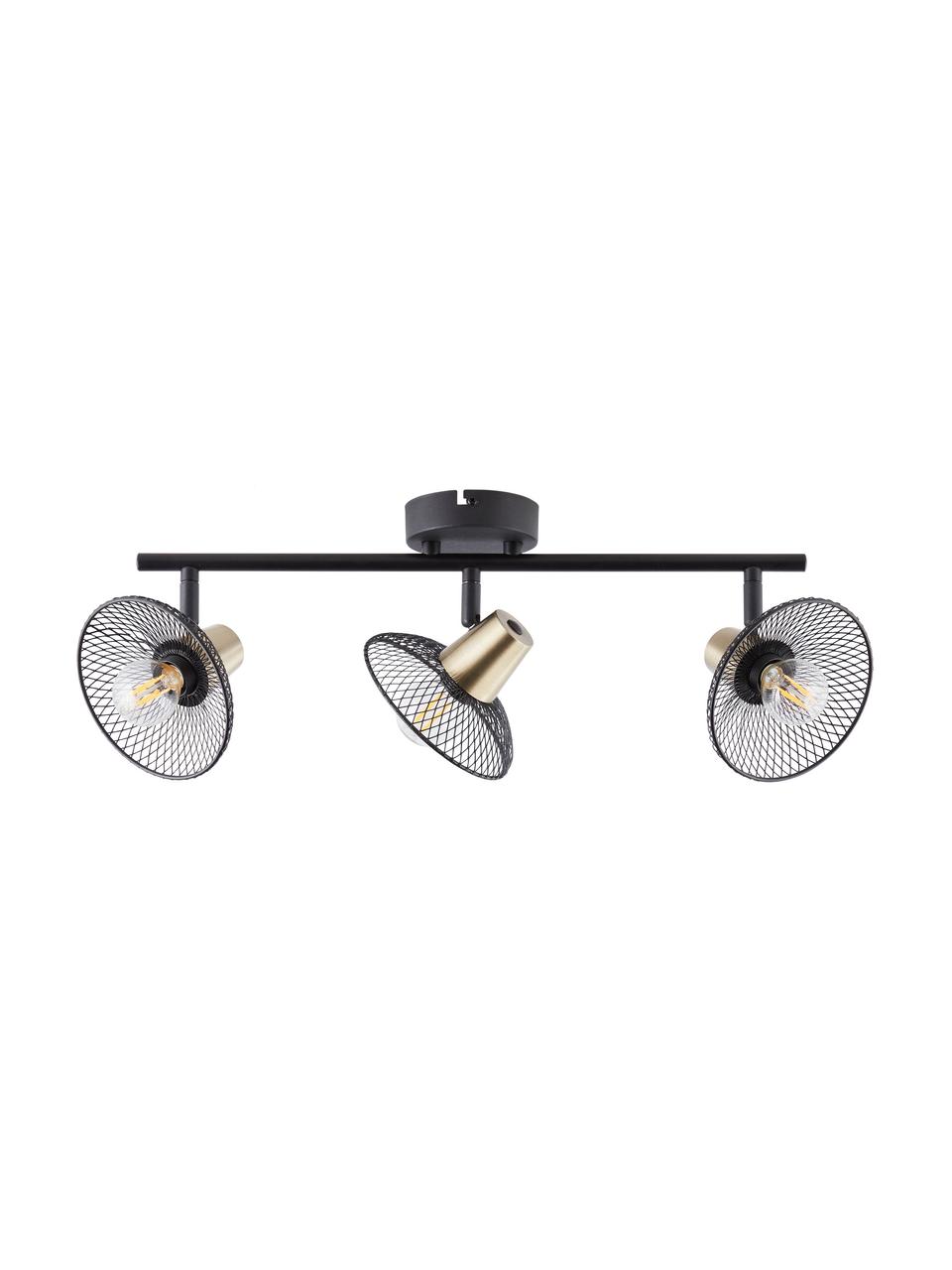 Lampa sufitowa w stylu retro Gordon, Czarny, odcienie złotego, S 49 x W 18 cm