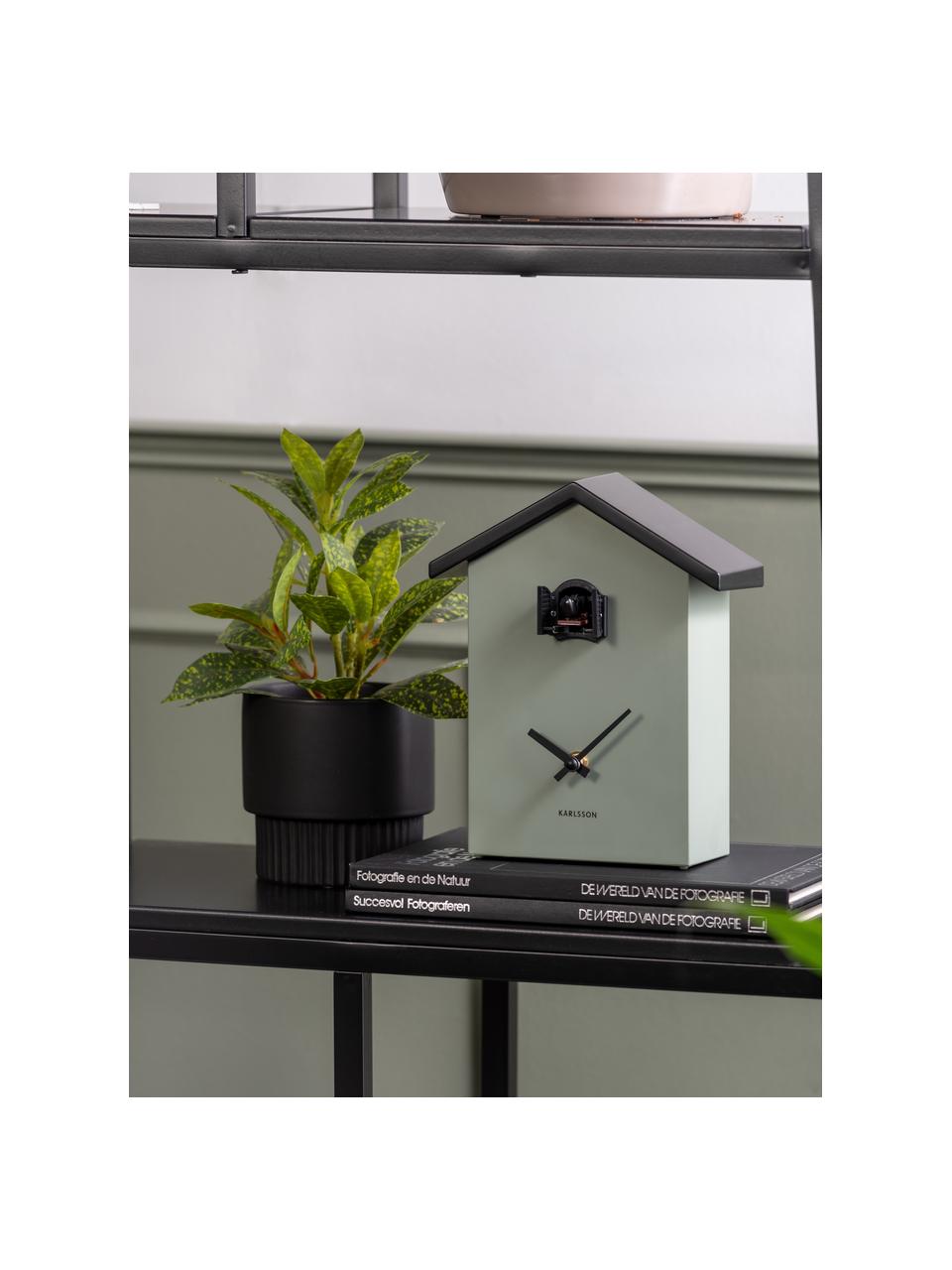 Reloj de pared Cuckoo New Traditional, Plástico, Verde salvia, negro, An 20 x Al 25 cm