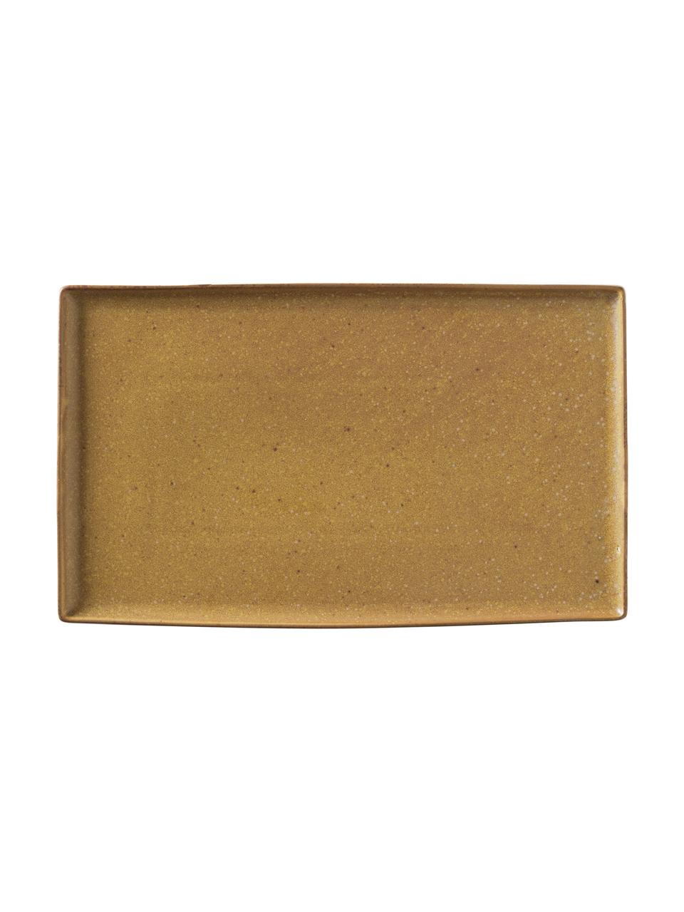 Servierplatte Eli, Steingut, Braun, Beige, L 26 x B 16 cm