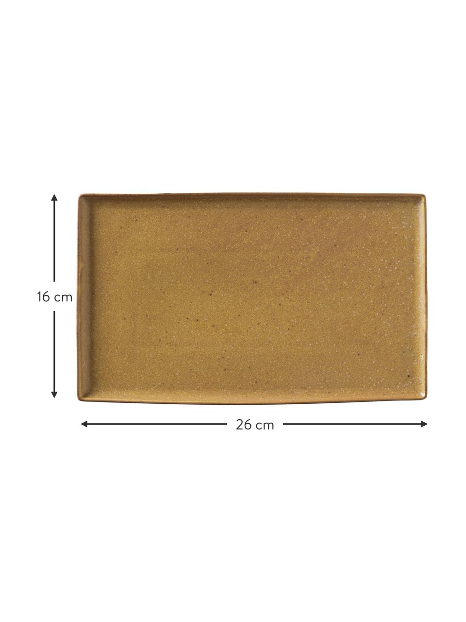 Servierplatte Eli, Steingut, Braun, Beige, L 26 x B 16 cm