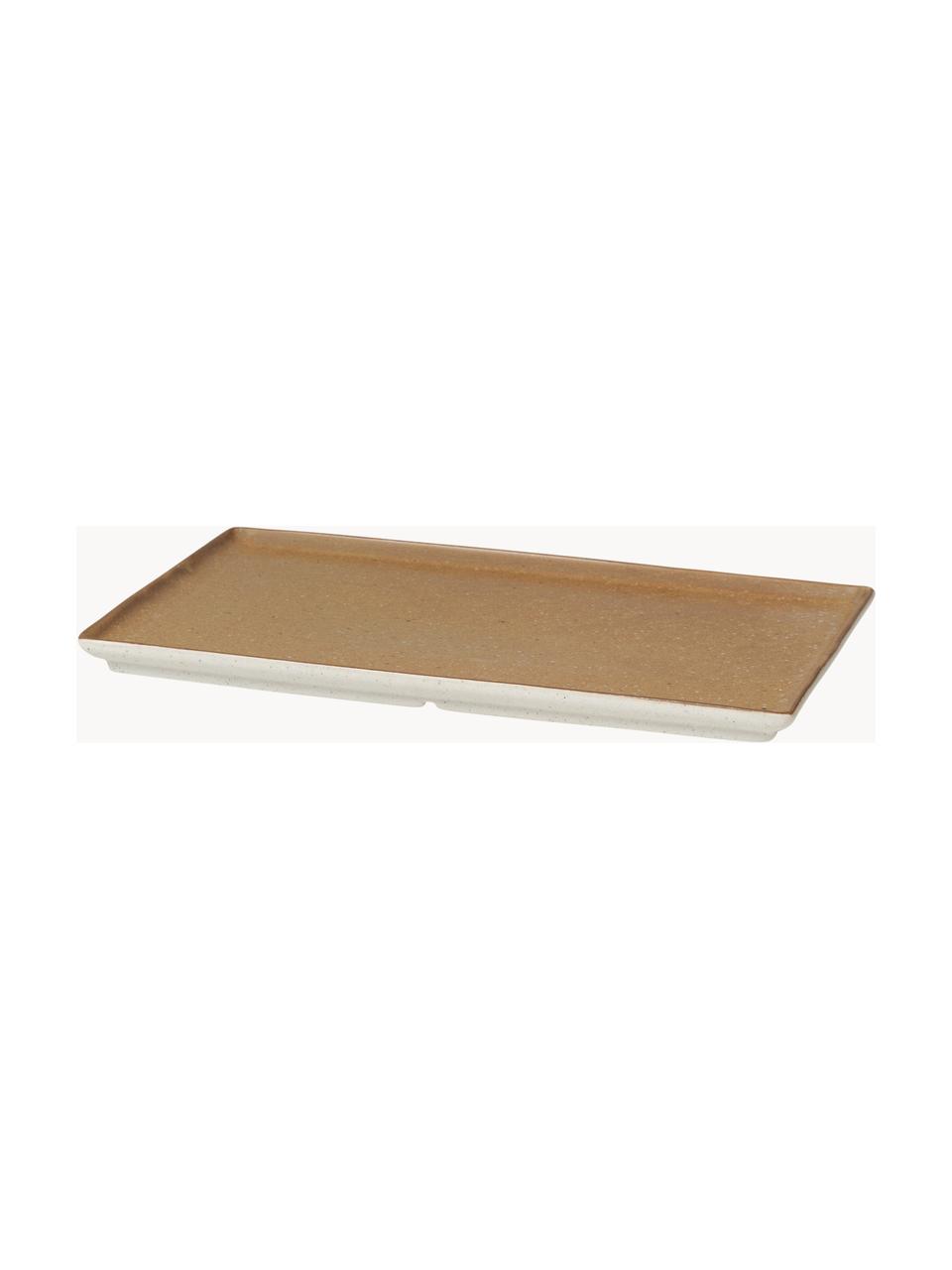 Servierplatte Eli, Steingut, Braun, Beige, B 26 x T 16 cm