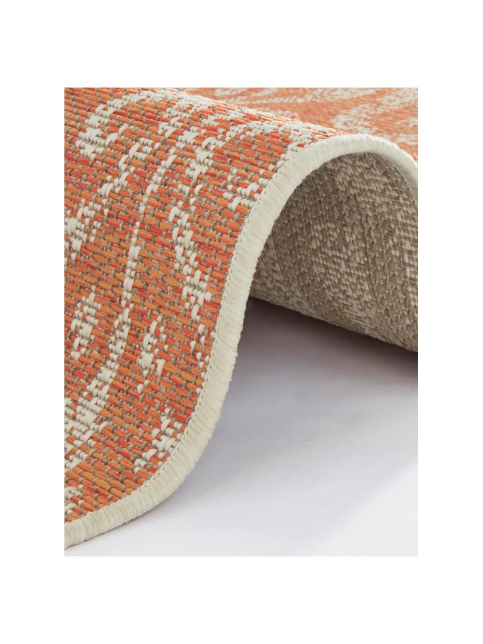 In- & outdoor vloerkleed Hatta in vintage look in oranje/beige, 100% polypropyleen, Oranje rood, beige, B 200 x L 290 cm (maat L)