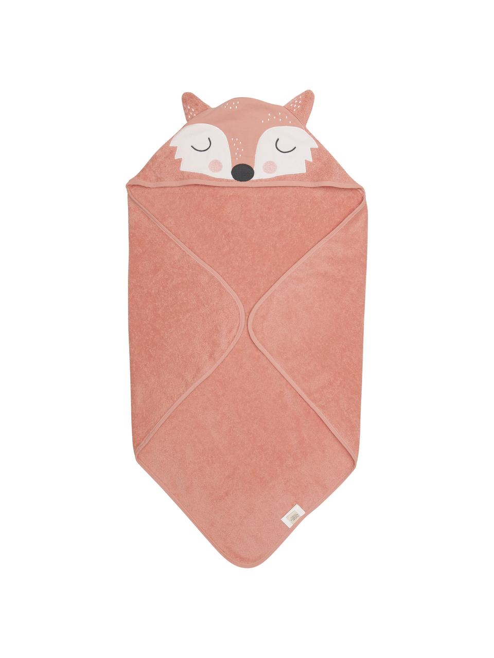 Babyhanddoek Fox van biokatoen, 100% biokatoen, Roze, wit, zwart, B 80 x L 80 cm