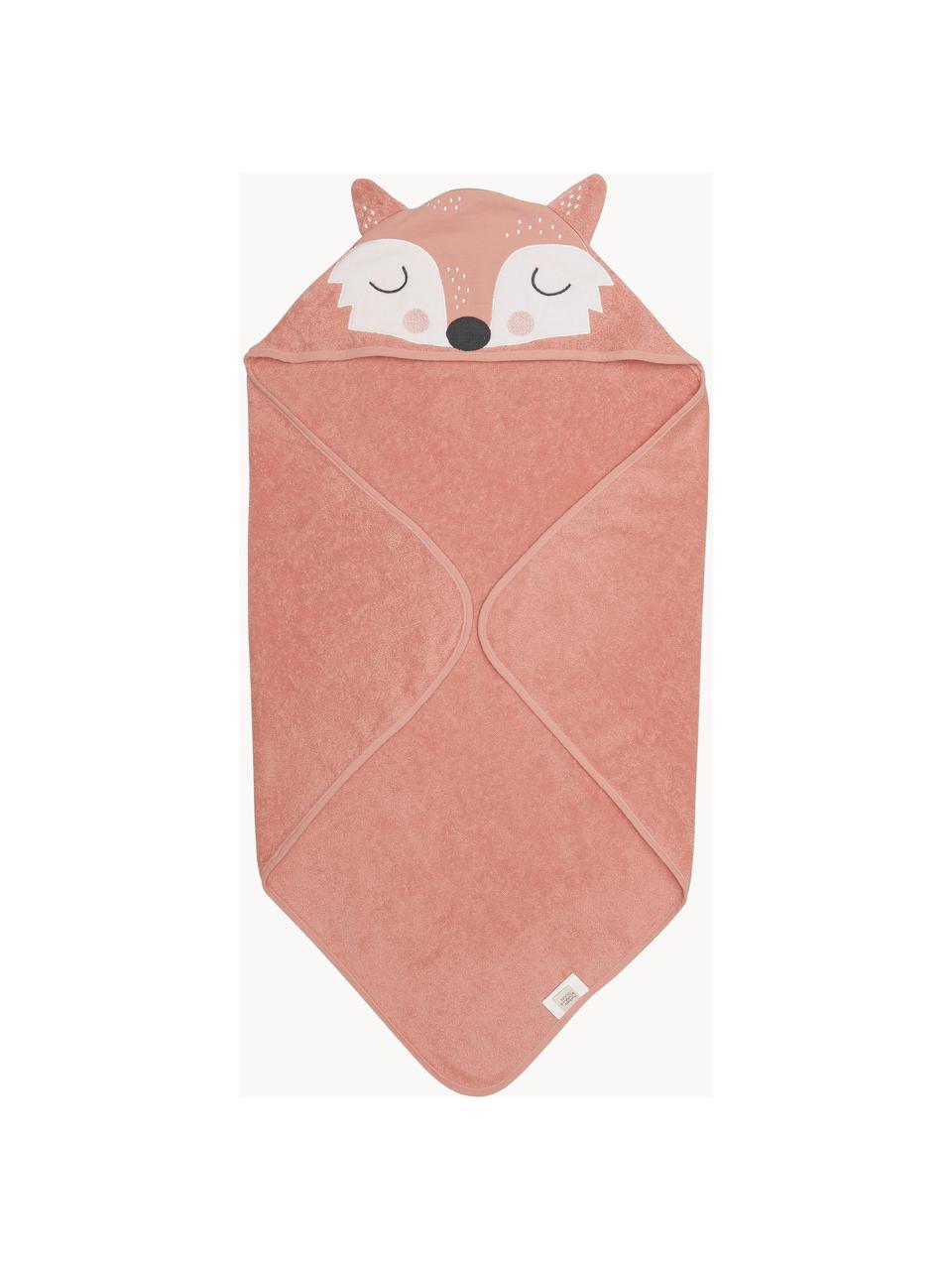 Babyhanddoek Fox van biokatoen, 100% biokatoen, Koraalrood, B 80 x L 80 cm