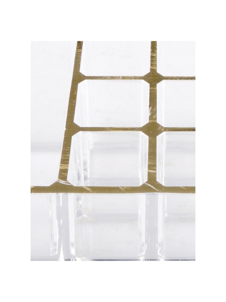 Porta trucchi Malla, Materiale sintetico, Trasparente, dorato, Larg. 22 x Alt. 5 cm