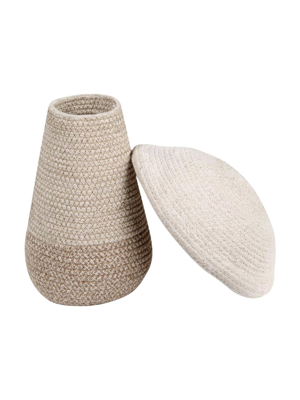 Handgefertigter Kinder-Aufbewahrungskorb Mushroom, H 27 cm, 97 % Baumwolle, 3 % Kunstfaser, Cremeweiss, Beigetöne, Ø 30 x H 27 cm
