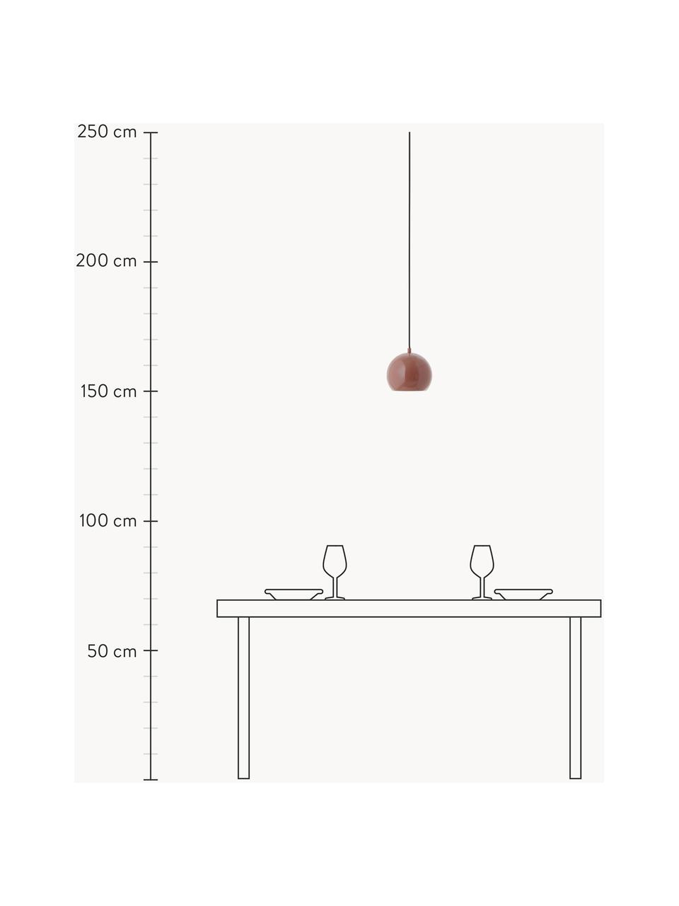 Kleine Kugel-Pendelleuchte Ballbraun, Lampenschirm: Metall, beschichtet, Baldachin: Metall, beschichtet, Rostrot, Ø 18 x H 16 cm