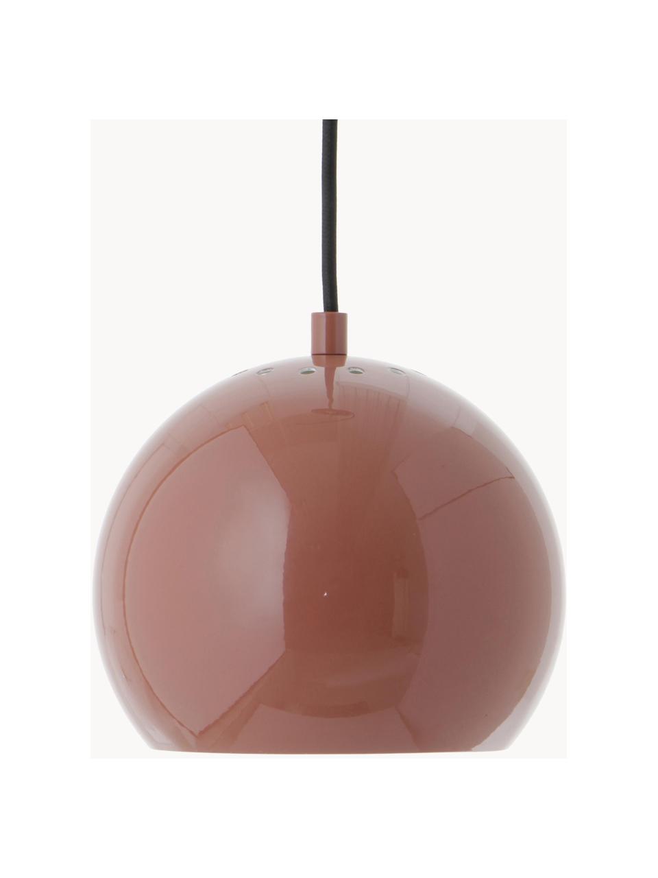 Kleine Kugel-Pendelleuchte Ballbraun, Lampenschirm: Metall, beschichtet, Baldachin: Metall, beschichtet, Rostrot, Ø 18 x H 16 cm