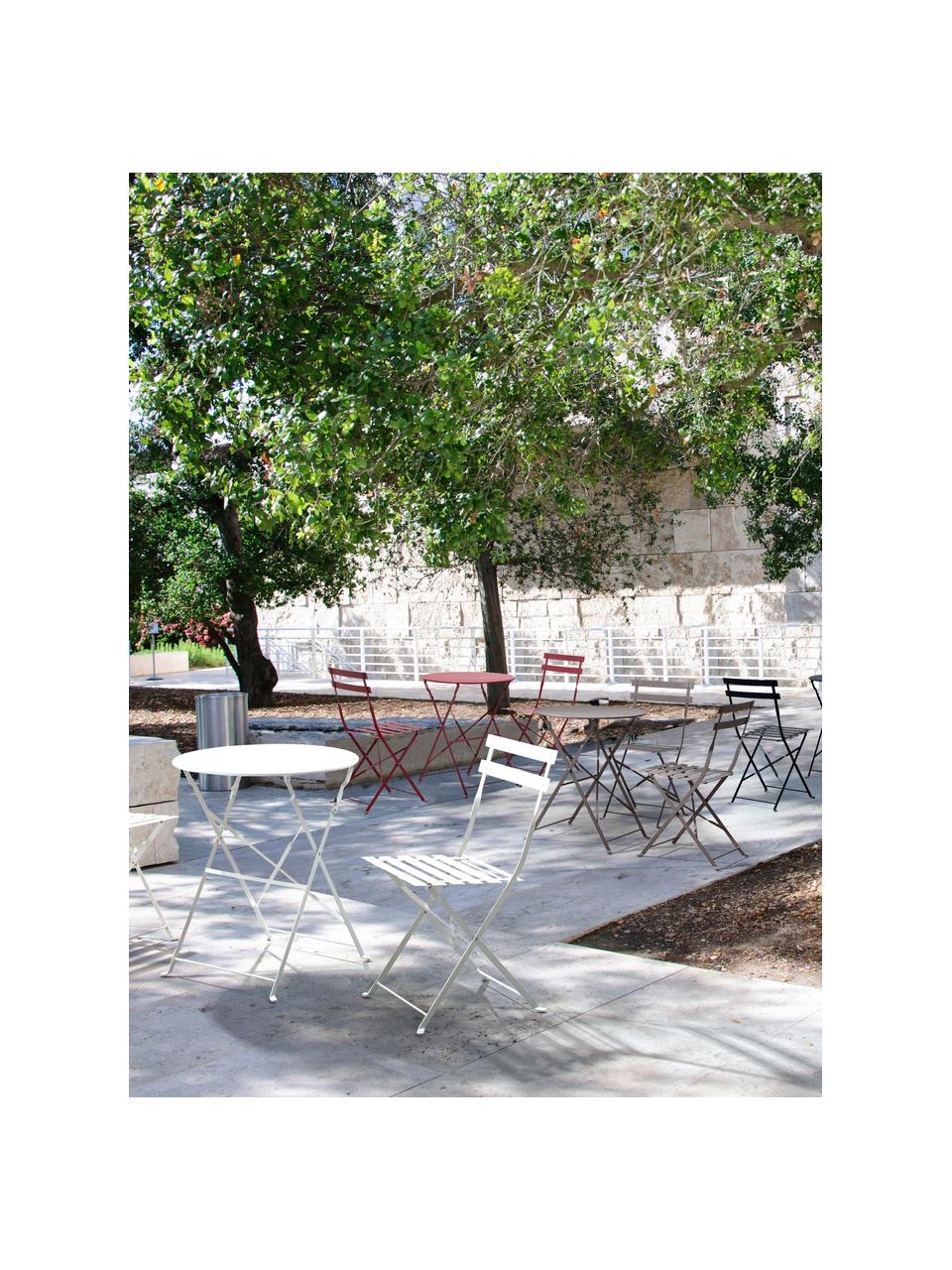 Klappbare Garten-Sitzgruppe Wissant, 3er-Set, Stahl, pulverbeschichtet, Weiß, Set mit verschiedenen Größen