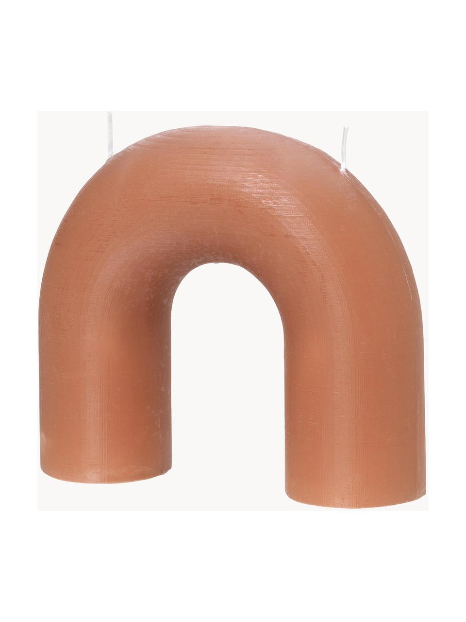 Candela a due stoppini Bend, Cera, Terracotta, Larg. 17 x Alt. 15 cm