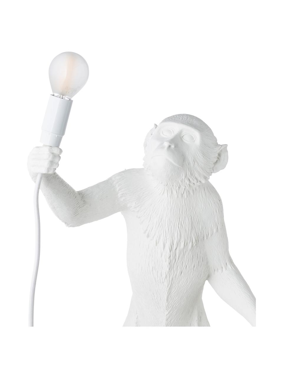 Lampada grande da tavolo di design Monkey, Lampada: resina sintetica, Bianco, Larg. 46 x Alt. 54 cm