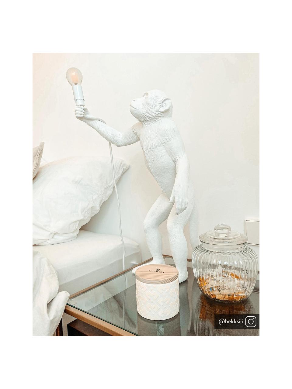 Lampada da tavolo di design Monkey, Lampada: resina sintetica, Bianco, Larg. 46 x Alt. 54 cm