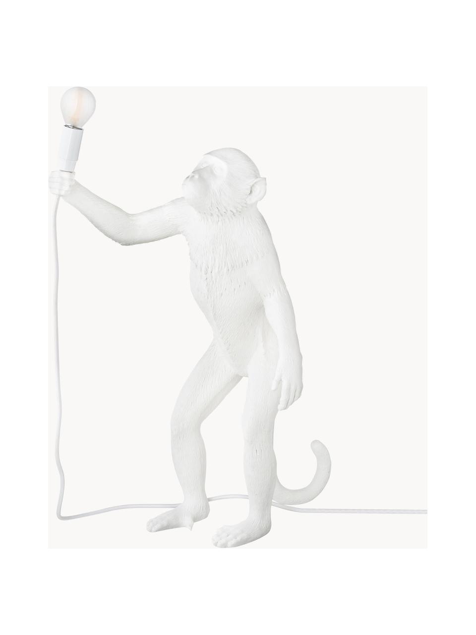 Veľká dizajnová stolová lampa Monkey, Biela, Š 46 x V 54 cm