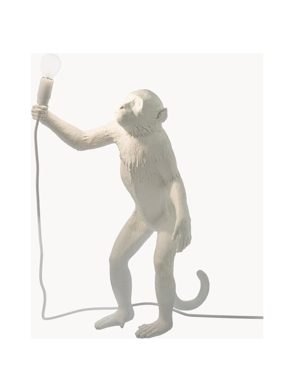 Große Tischlampe Monkey, Weiß, B 46 x H 54 cm