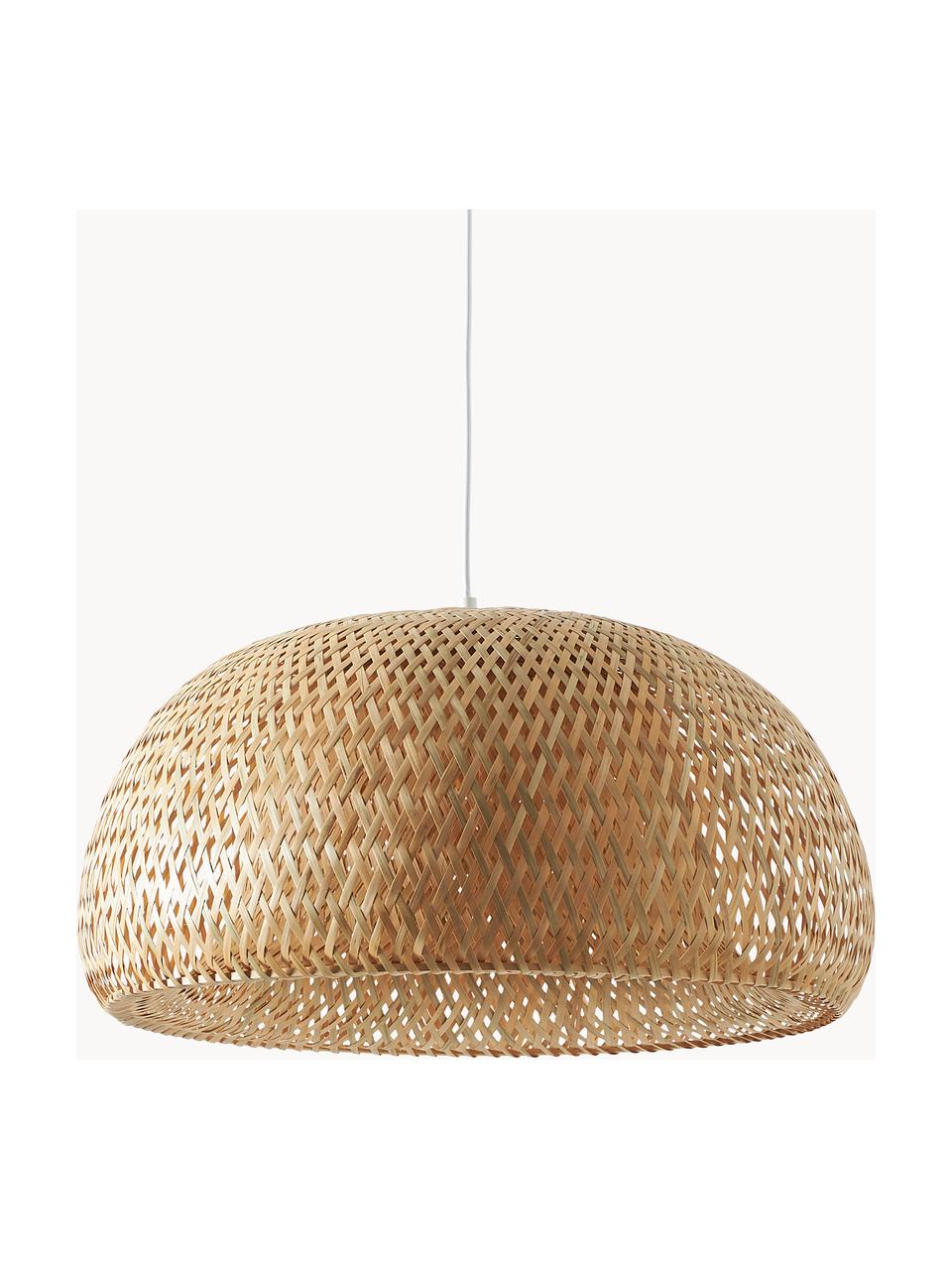 Design hanglamp Eden van bamboehout, Lampenkap: bamboe, Beige, Ø 45 x H 21 cm