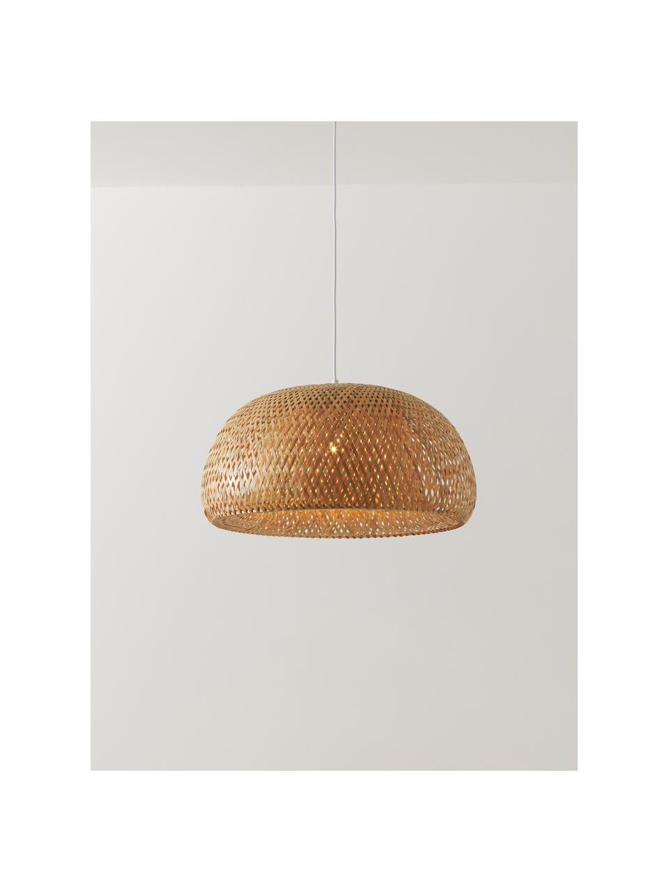 Suspension design en bambou Eden, Beige, Ø 45 x haut. 21 cm