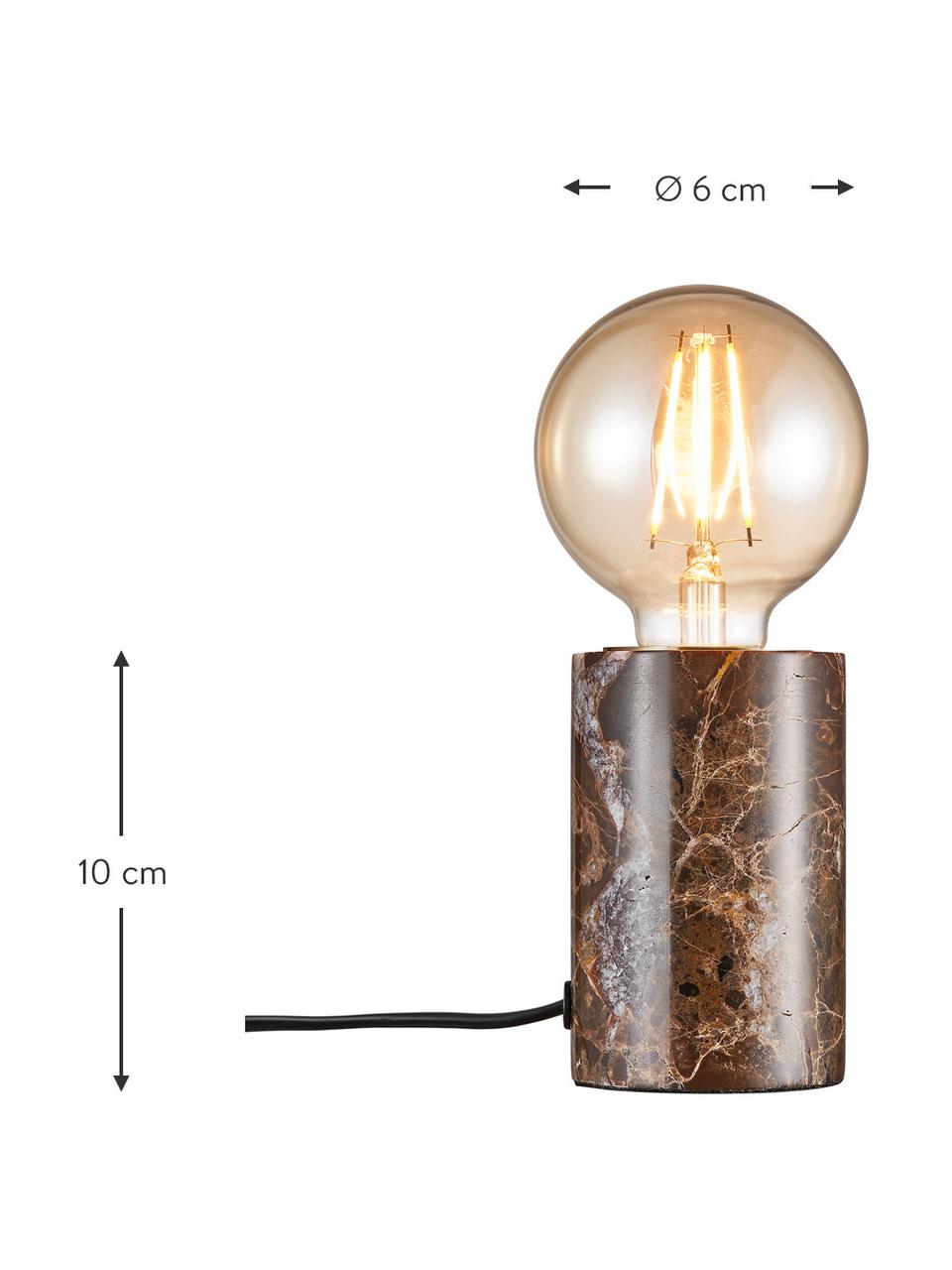 Kleine tafellamp Siv uit bruin marmer, Lampvoet: marmer, Bruine marmer, Ø 6  x H 10 cm