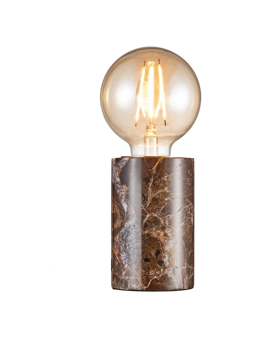 Malá stolní lampa z mramoru Siv, Hnědá, mramorovaná, Ø 6 cm, V 10 cm