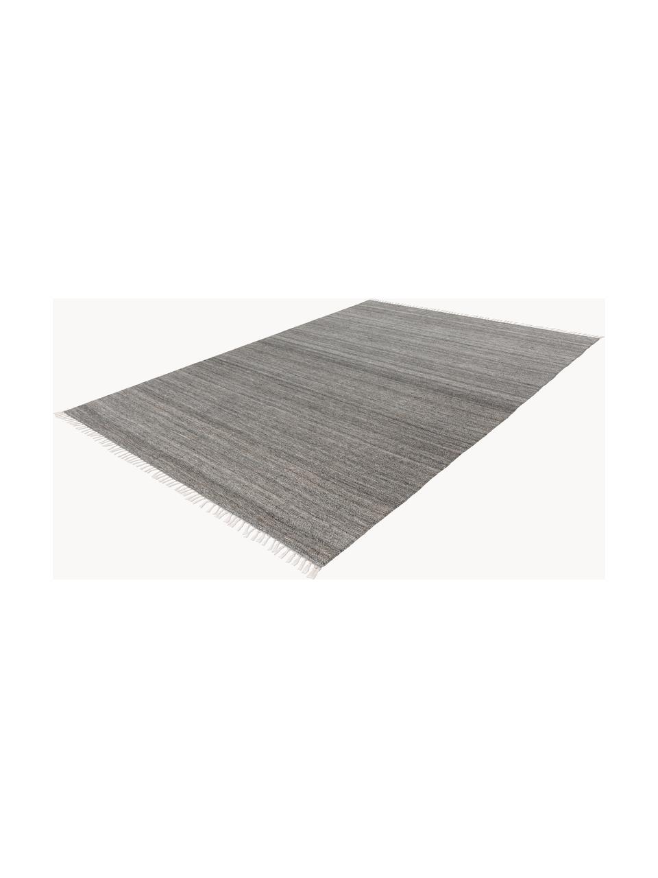 Ręcznie tkany dywan wewnętrzny/zewnętrzny Nador, 100% polietylen, Ciemny szary, S 80 x D 150 cm (Rozmiar XS)