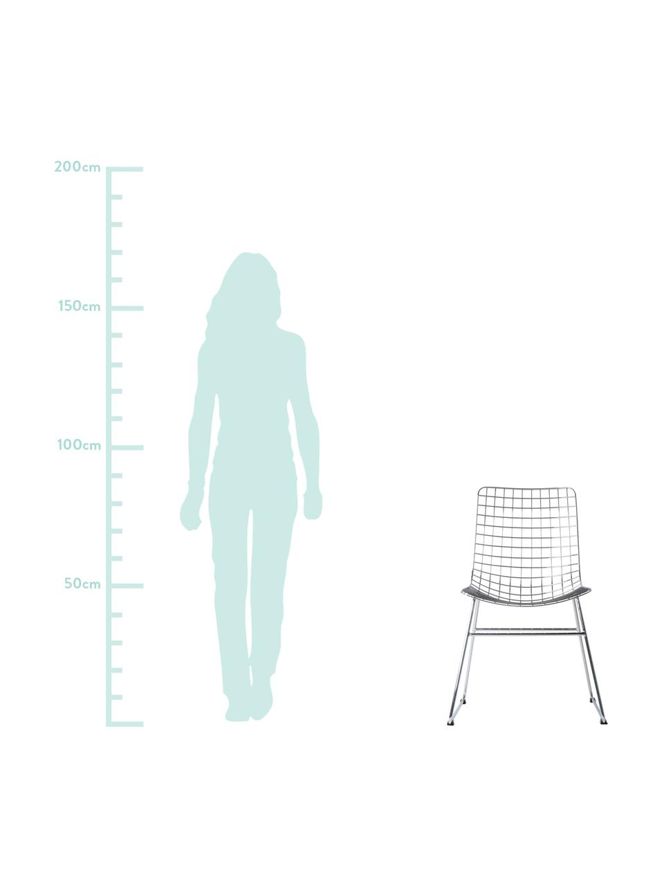 Sedia in metallo Wire, Metallo cromato, Cromo, Larg. 47 x Prof. 54 cm
