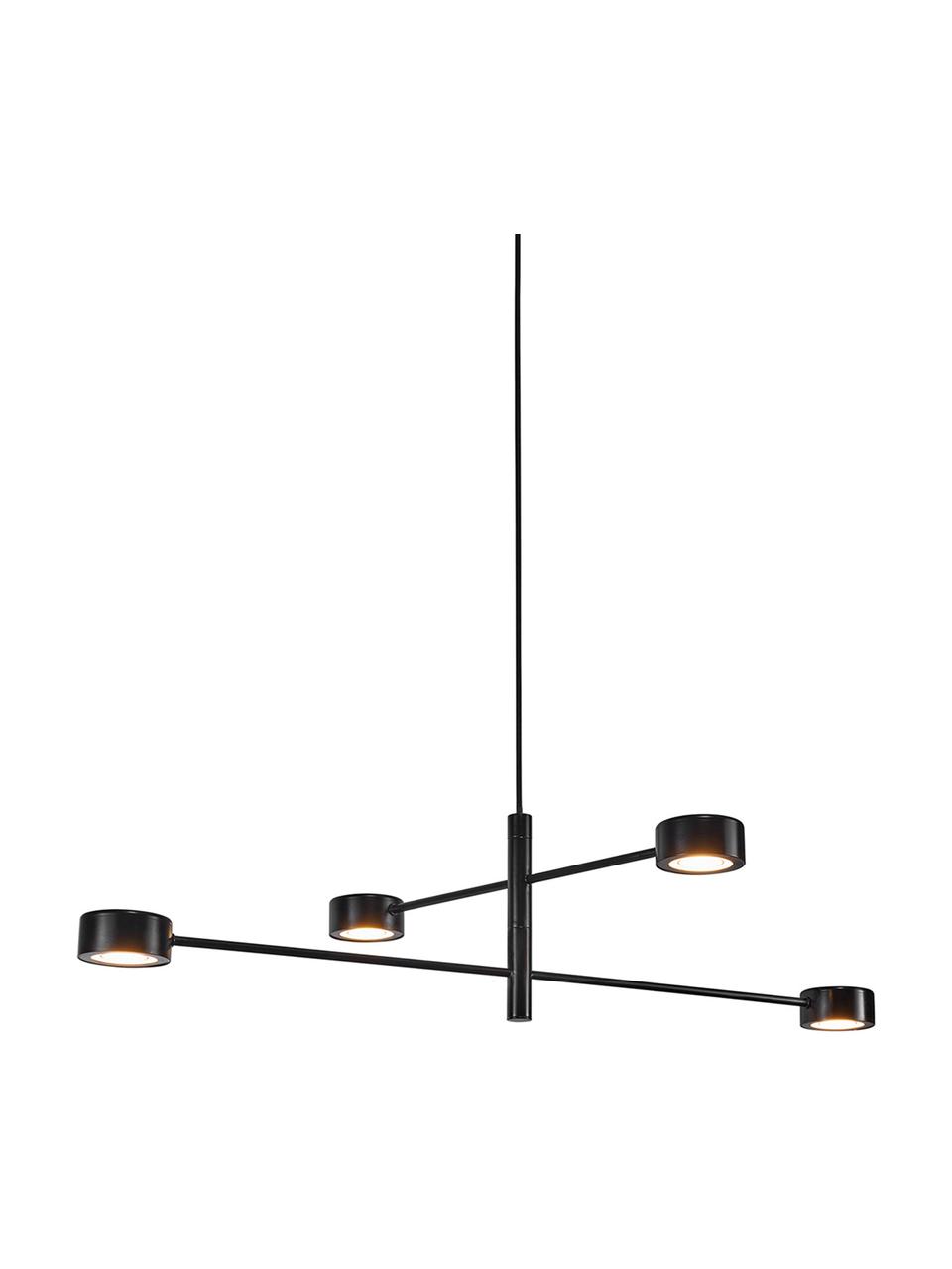 Grande suspension LED à intensité variable Clyde, Noir, larg. 90 x haut. 22 cm