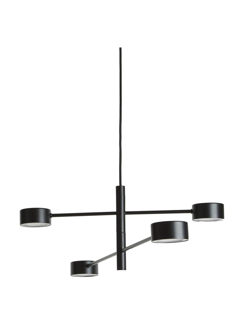 Velké závěsné LED svítidlo Clyde, Černá, Š 90 cm, V 22 cm