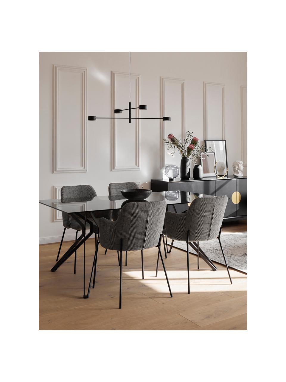 Velké závěsné LED svítidlo Clyde, Černá, Š 90 cm, V 22 cm
