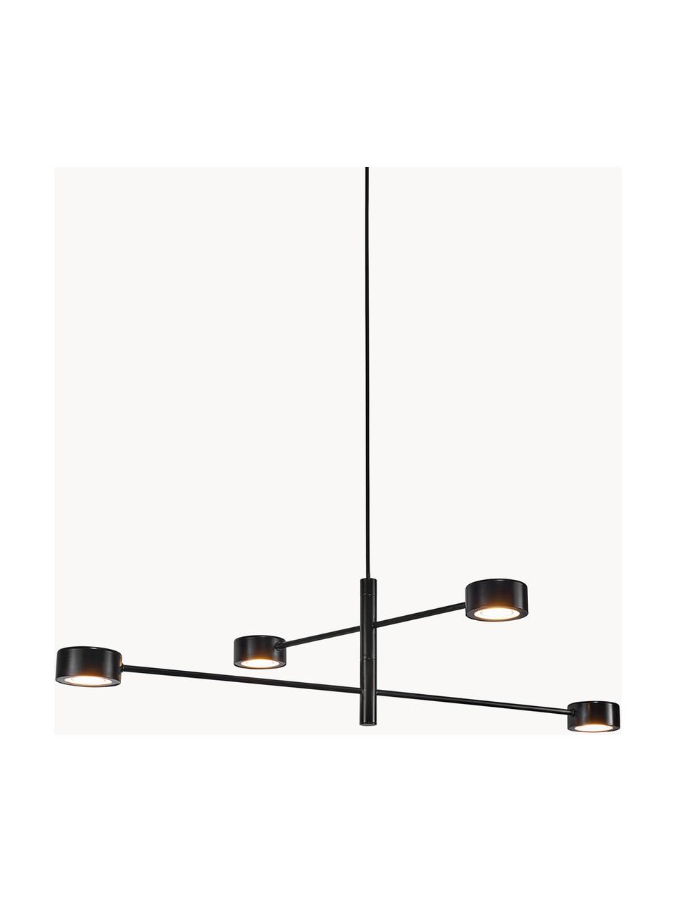 Große dimmbare LED-Pendelleuchte Clyde, Schwarz, B 90 x T 54 cm