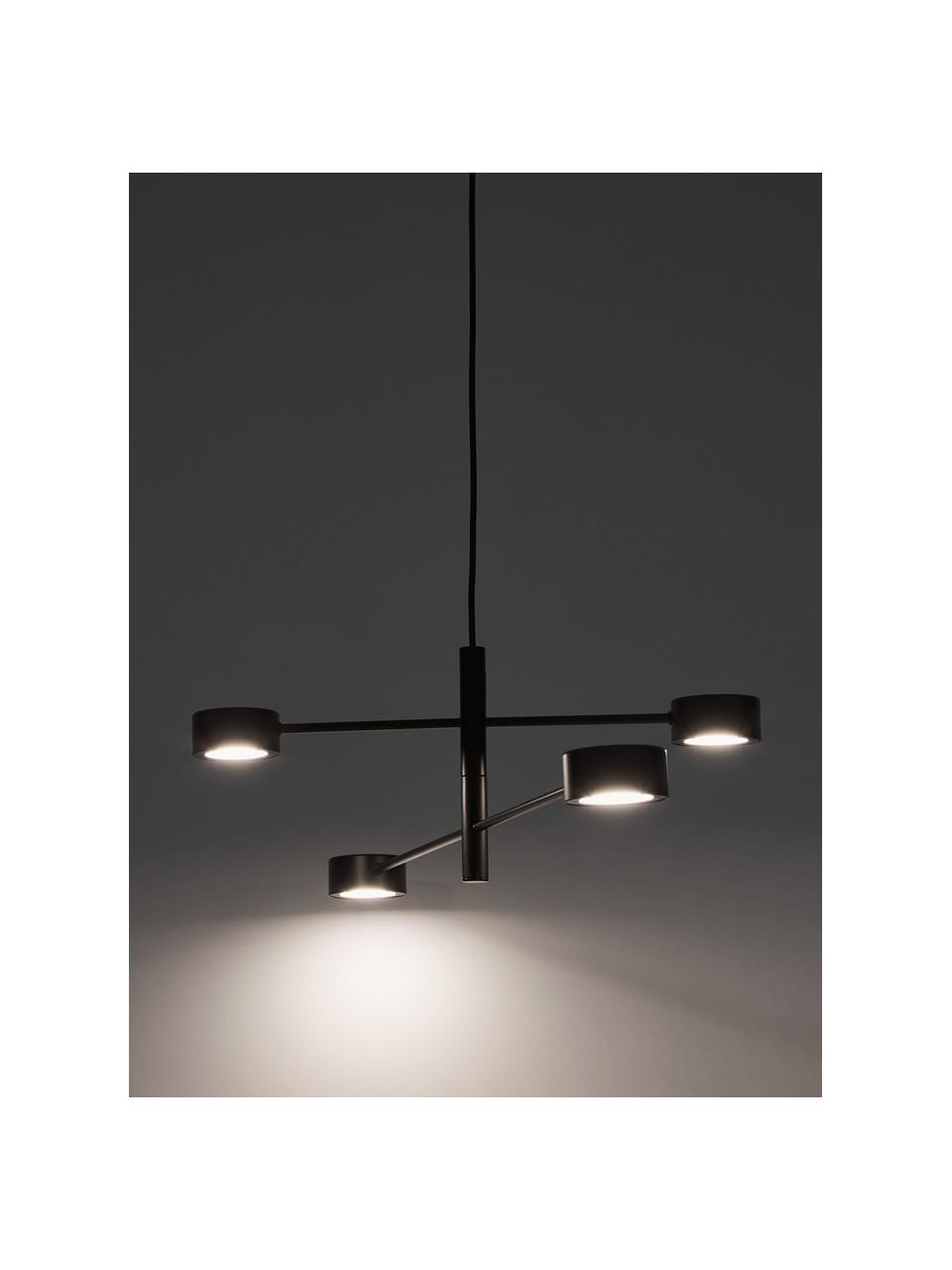 Lámpara de techo grande LED regulable Clyde, Cable: cubierto en tela, Negro, An 90 x F 54 cm