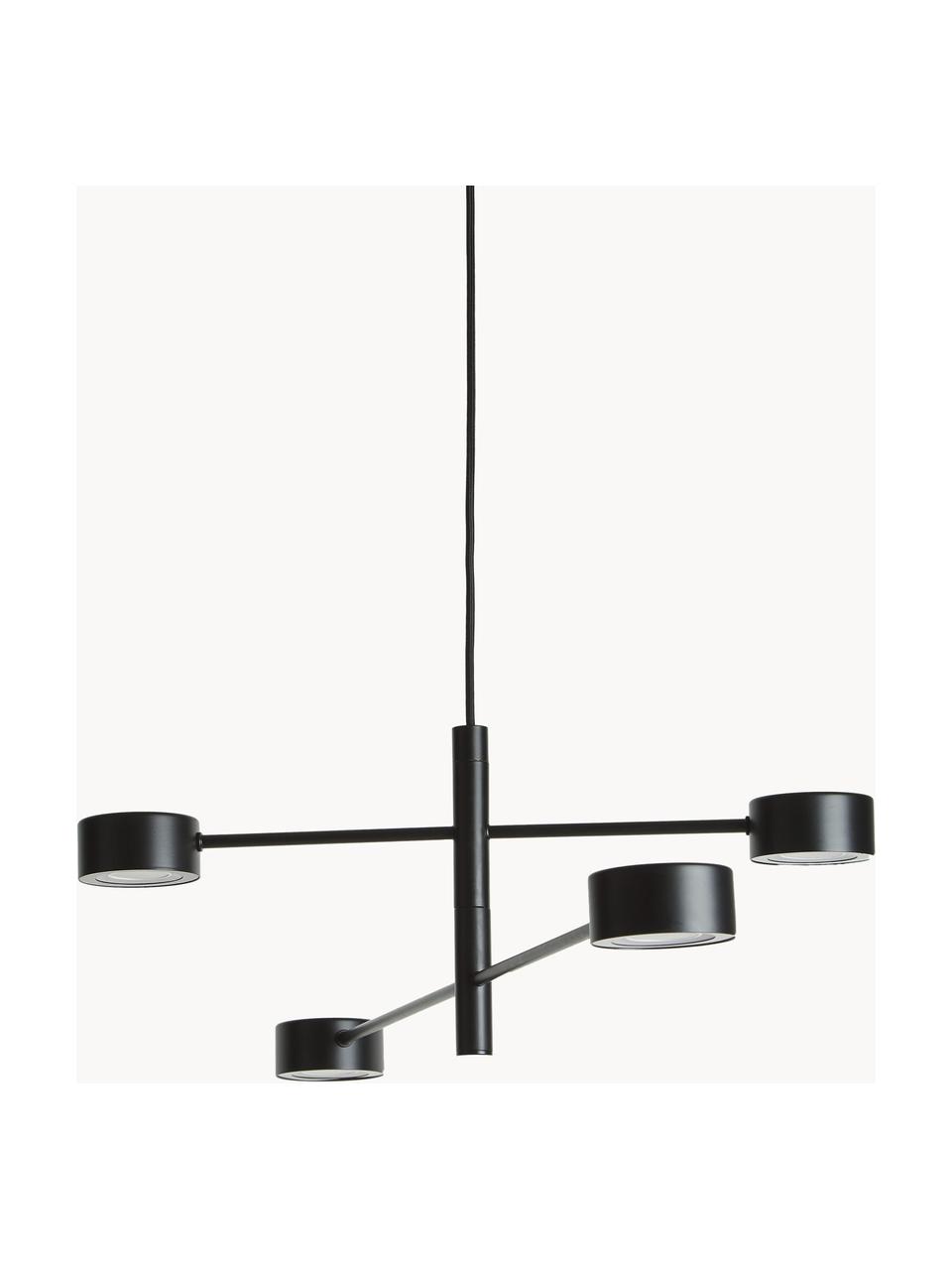 Lampada a sospensione grande a LED con luce regolabile Clyde, Nero, Larg. 90 x Prof. 54 cm