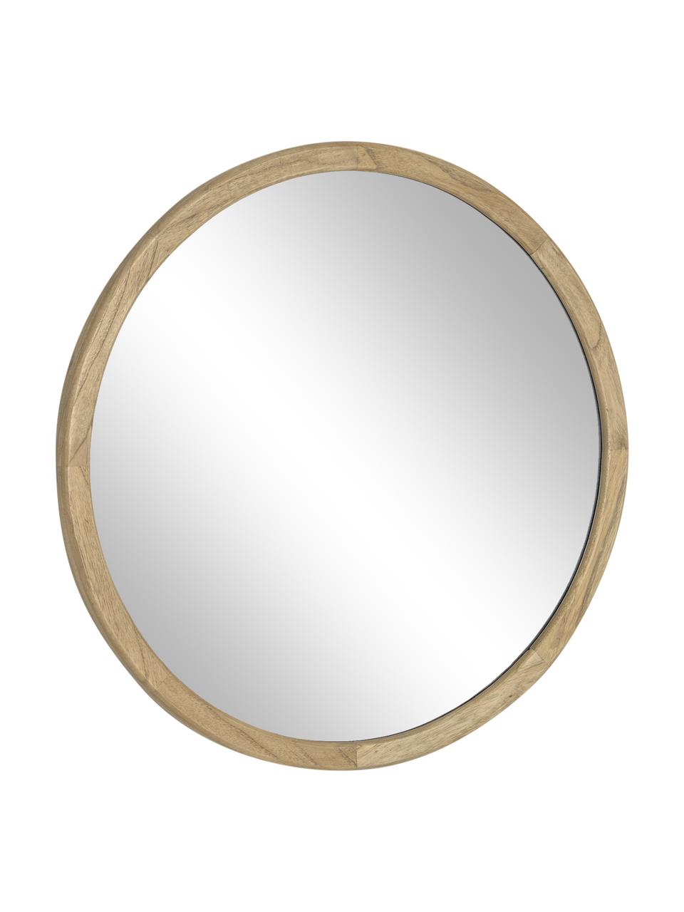 Kulaté nástěnné zrcadlo s dřevěným rámem Alum, Dřevo mindi, Ø 100 cm, H 4 cm