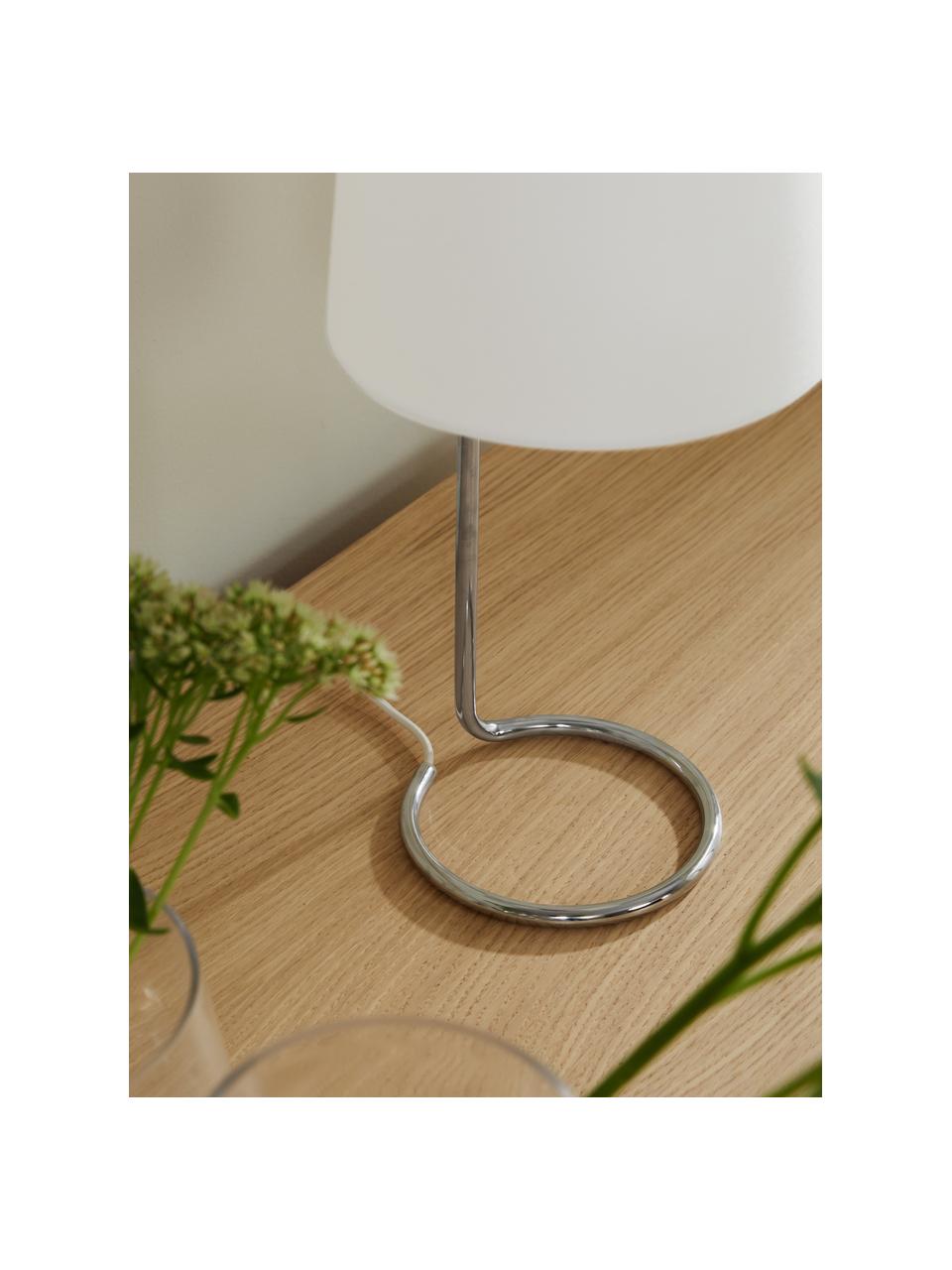 Stolová lampa Cade, Biela, strieborná, Ø 19 x V 42 cm