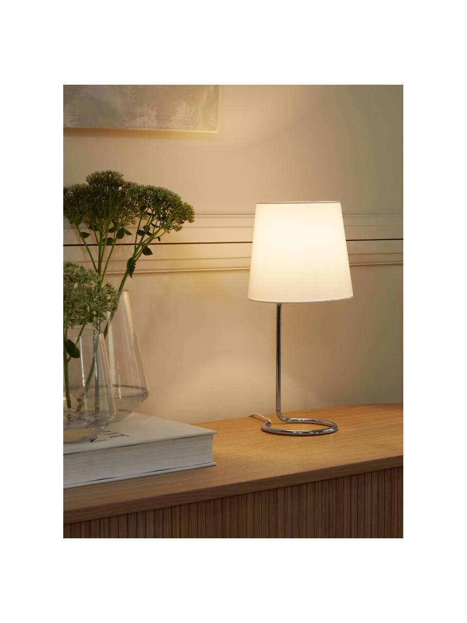 Lampa stołowa Cade, Biały, srebrny, Ø 19 x W 42 cm
