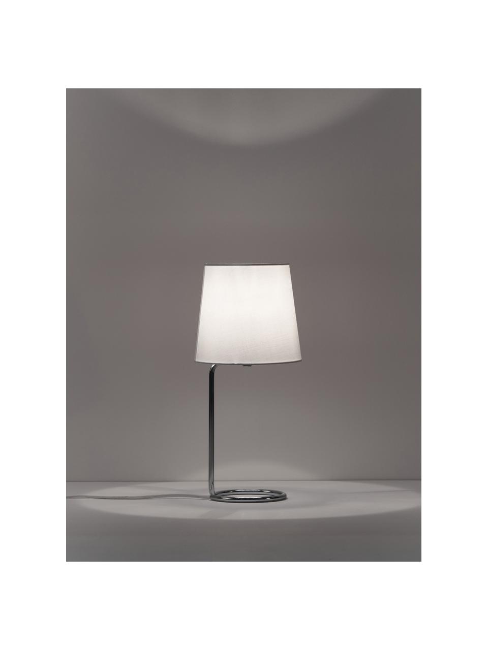 Stolová lampa Cade, Biela, strieborná, Ø 19 x V 42 cm