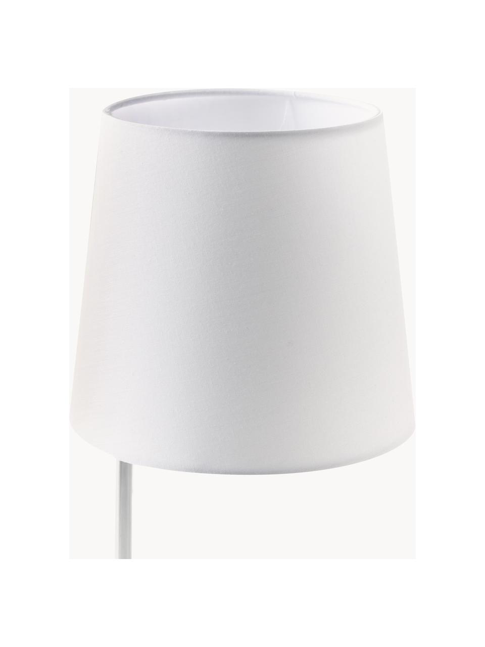 Stolní lampa Cade, Bílá, stříbrná, Ø 19 cm x V 42 cm