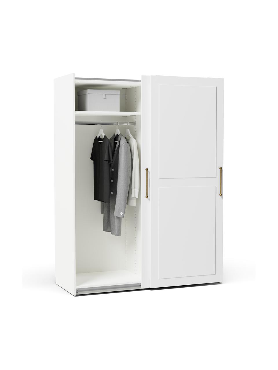 Modulaire schuifdeurkast Charlotte, 150 cm breed, diverse varianten, Wit, Basis interieur, B 150 x H 200 cm